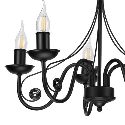 Hanglamp aan een ketting DONATO 5xE14/40W/230V zwart