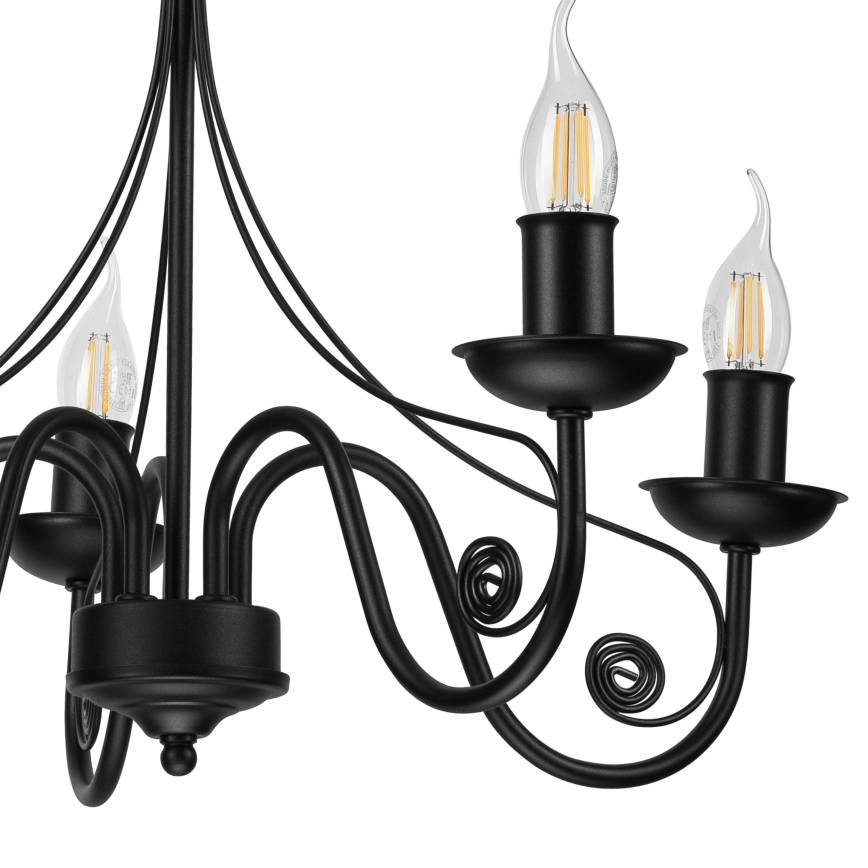 Hanglamp aan een ketting DONATO 5xE14/40W/230V zwart