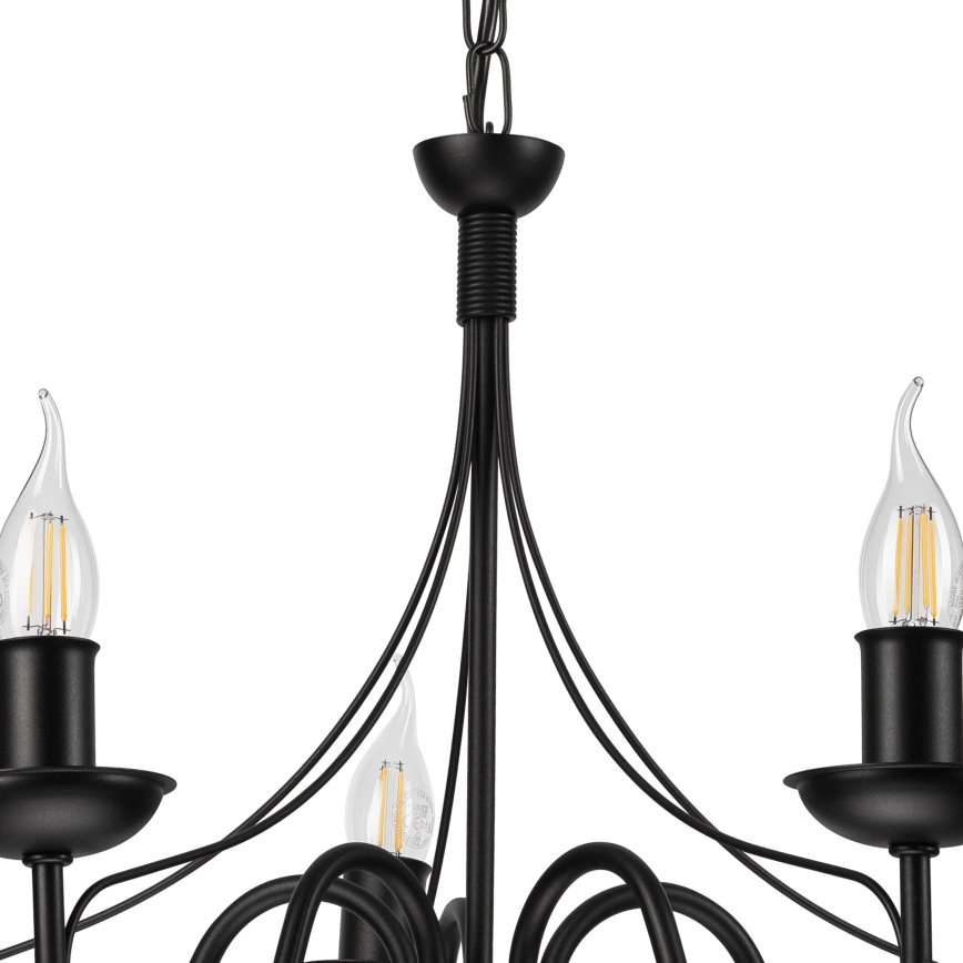 Hanglamp aan een ketting DONATO 5xE14/40W/230V zwart