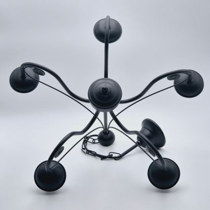 Hanglamp aan een ketting DONATO 5xE14/40W/230V zwart
