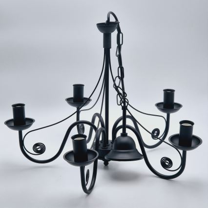 Hanglamp aan een ketting DONATO 5xE14/40W/230V zwart