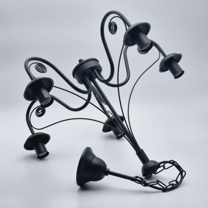 Hanglamp aan een ketting DONATO 5xE14/40W/230V zwart