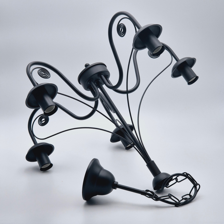 Hanglamp aan een ketting DONATO 5xE14/40W/230V zwart