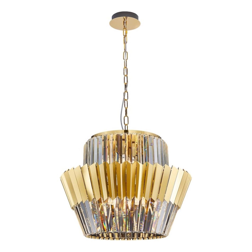 Hanglamp aan een ketting DONNA 12xE14/40W/230V diameter 55 cm goud