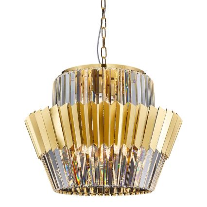 Hanglamp aan een ketting DONNA 12xE14/40W/230V diameter 55 cm goud