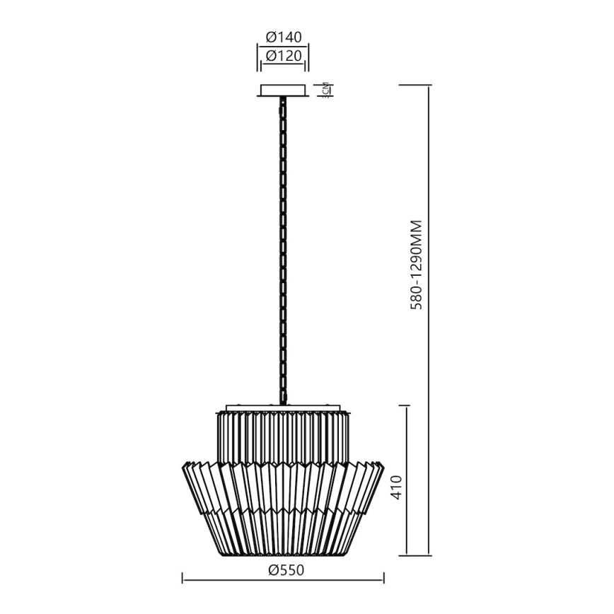 Hanglamp aan een ketting DONNA 12xE14/40W/230V diameter 55 cm goud