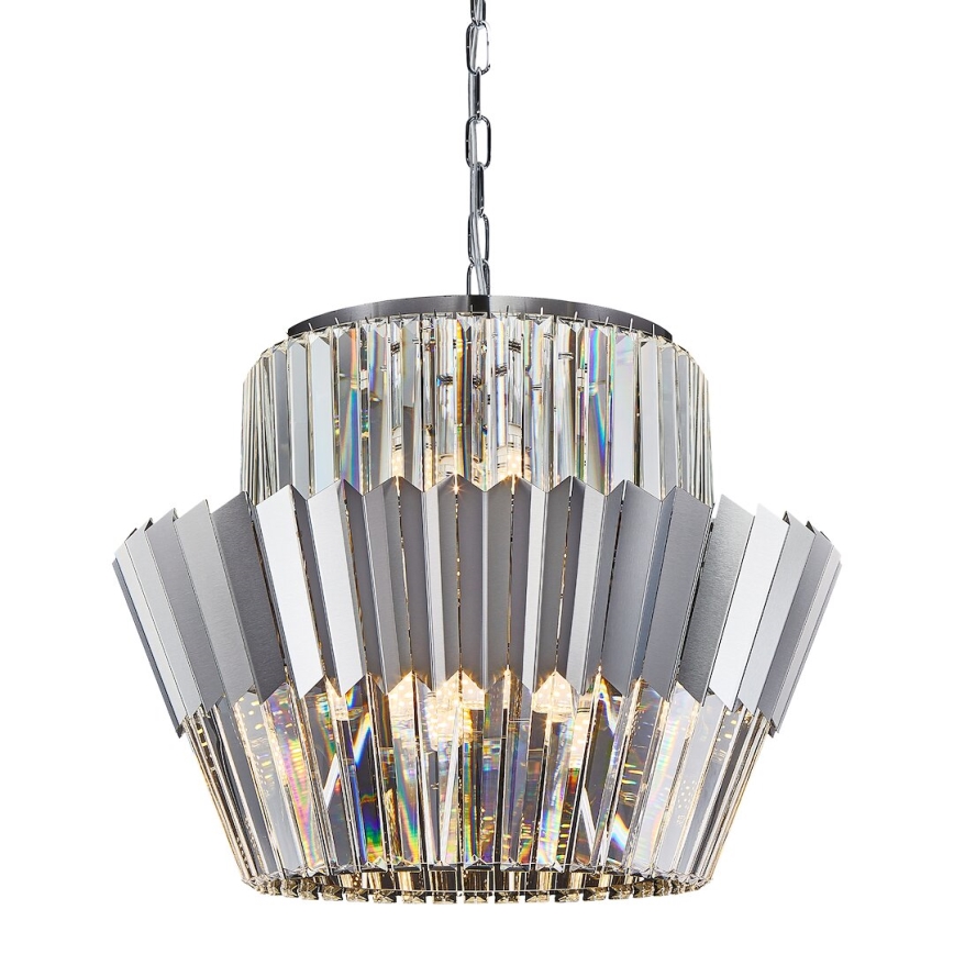 Hanglamp aan een ketting DONNA 12xE14/40W/230V diameter 55 cm mat chroom