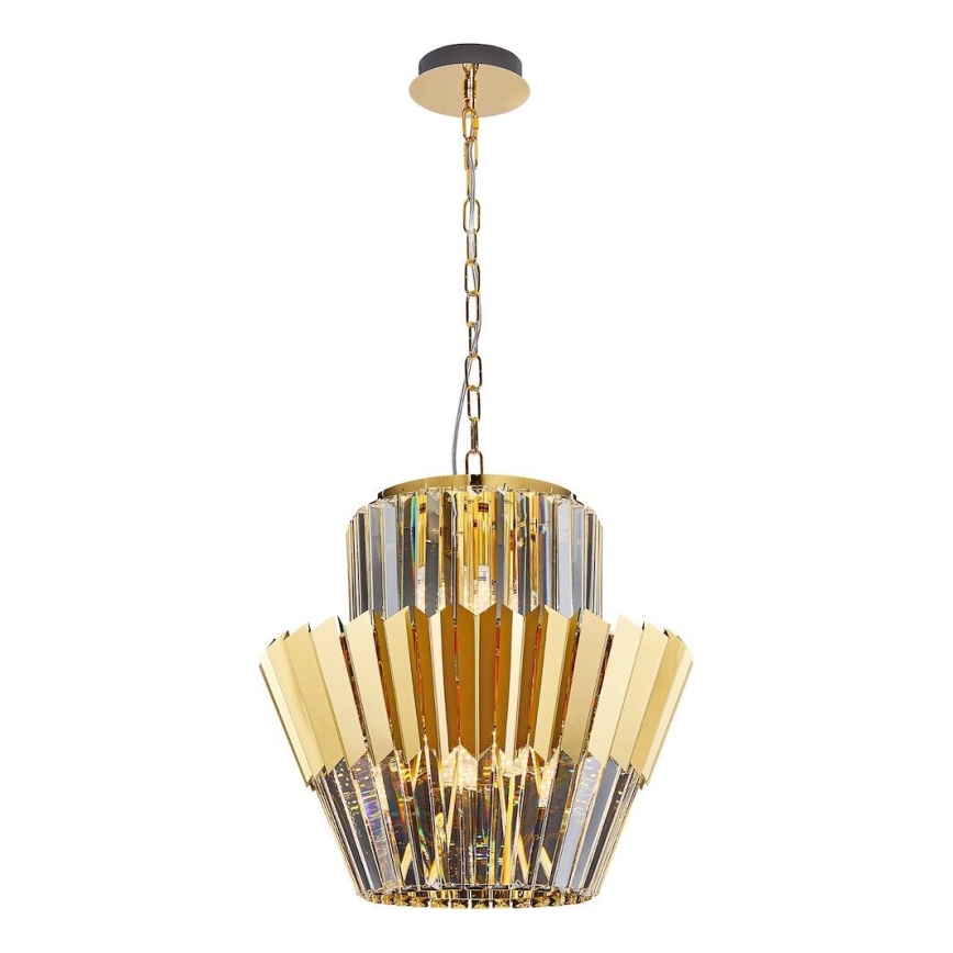 Hanglamp aan een ketting DONNA 9xE14/40W/230V diameter 45 cm goud