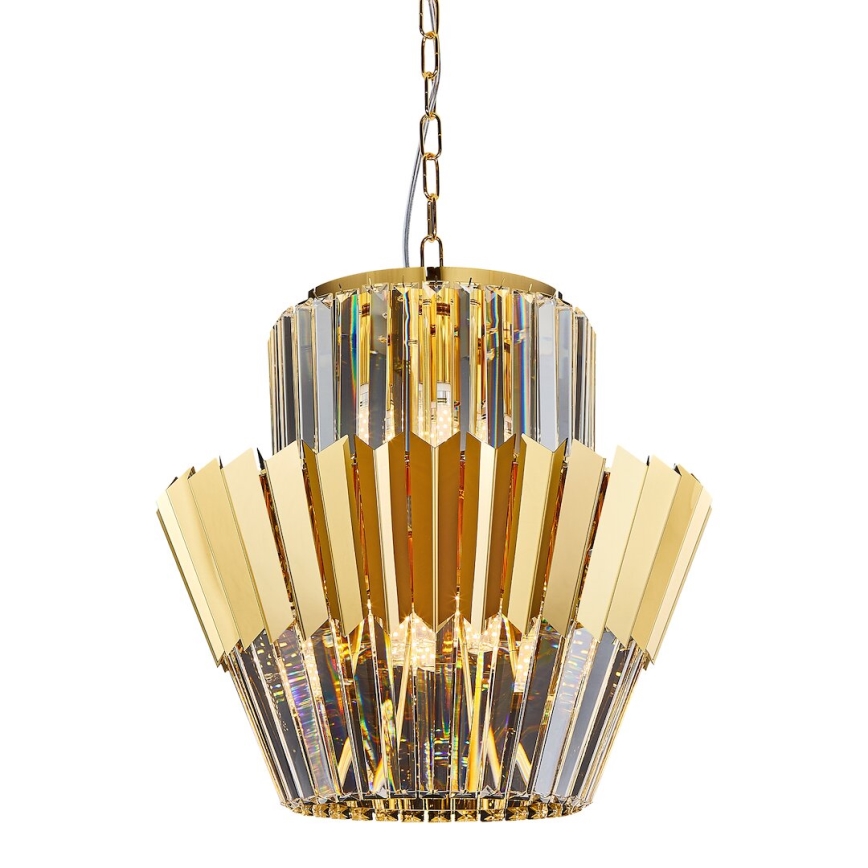 Hanglamp aan een ketting DONNA 9xE14/40W/230V diameter 45 cm goud