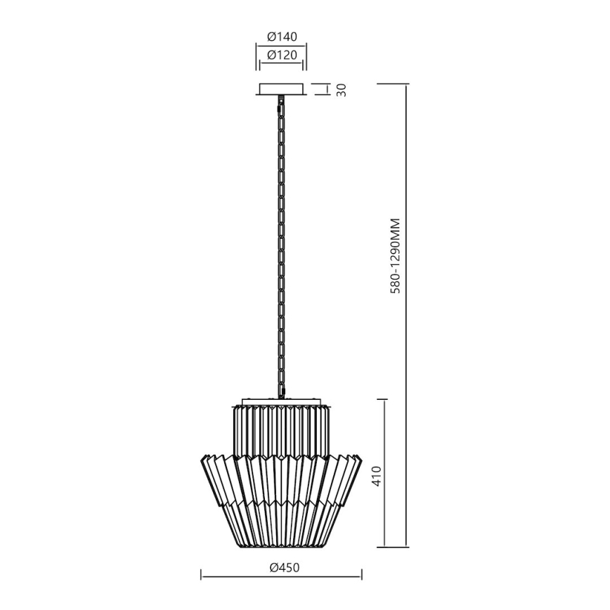Hanglamp aan een ketting DONNA 9xE14/40W/230V diameter 45 cm goud