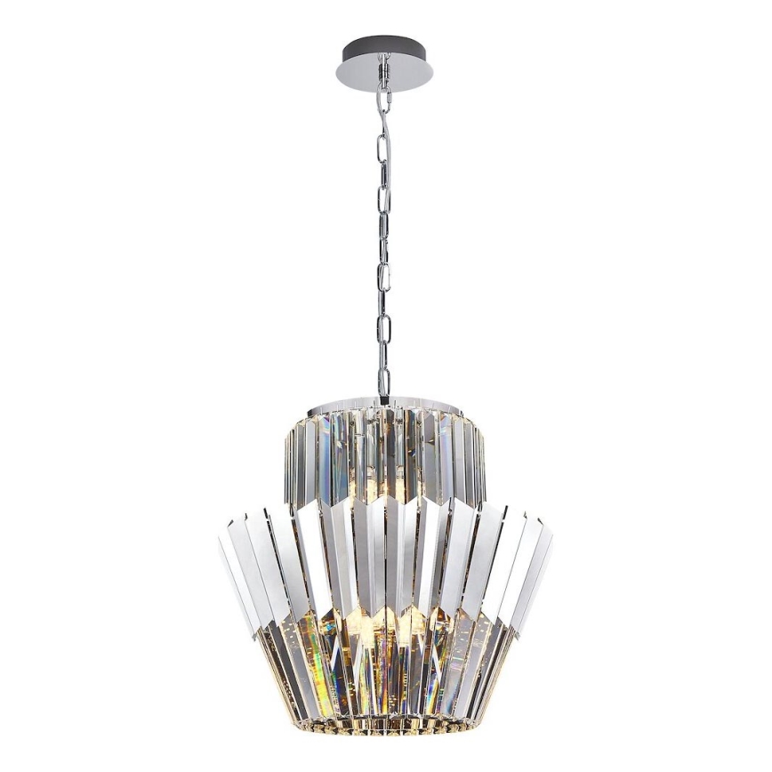 Hanglamp aan een ketting DONNA 9xE14/40W/230V diameter 45 cm mat chroom