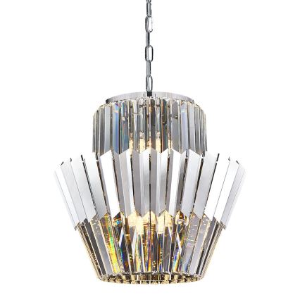 Hanglamp aan een ketting DONNA 9xE14/40W/230V diameter 45 cm mat chroom