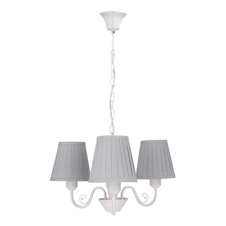 Hanglamp aan een ketting FIREZ 3xE27/40W/230V wit/grijs