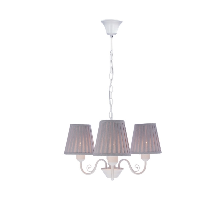 Hanglamp aan een ketting FIREZ 3xE27/40W/230V wit/grijs