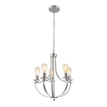 Hanglamp aan een ketting GINA 5xE27/60W/230V mat chroom
