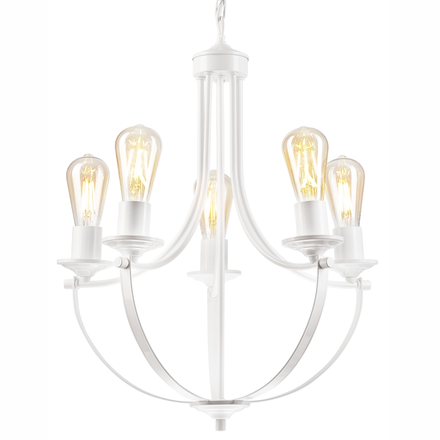 Hanglamp aan een ketting GINA 5xE27/60W/230V wit