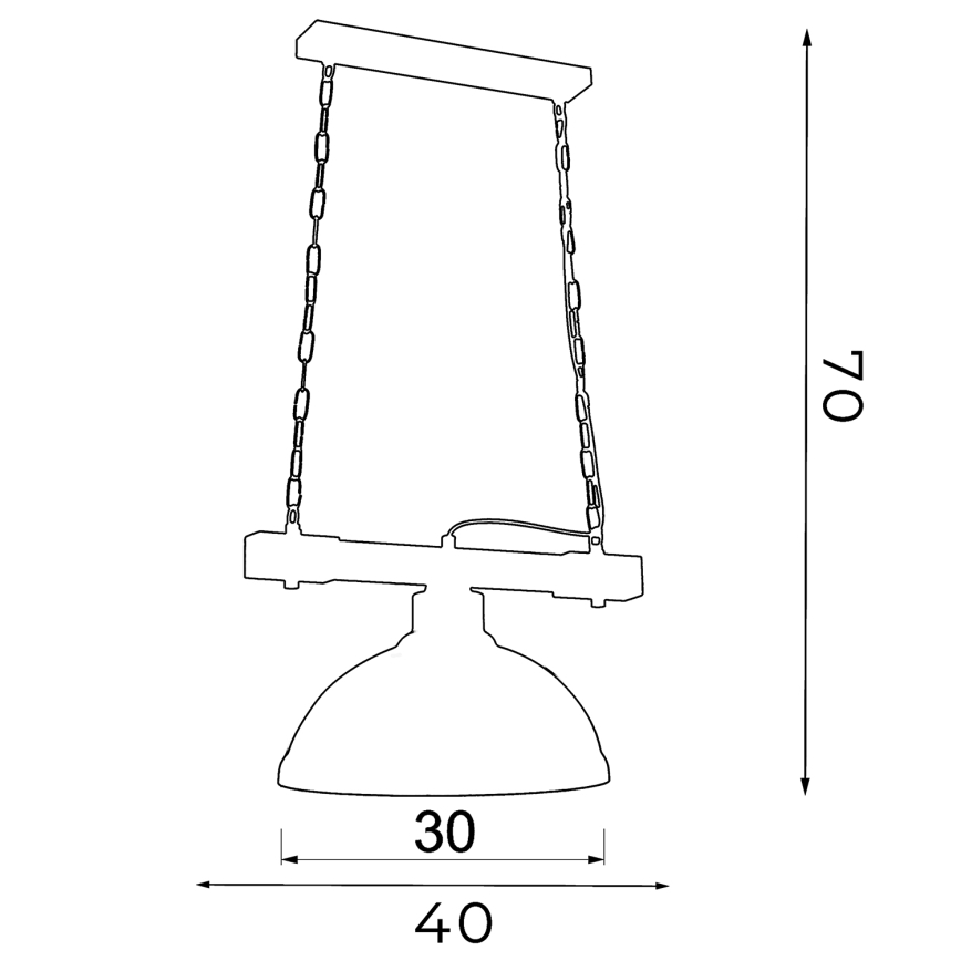 Hanglamp aan een ketting HAKON 1xE27/60W/230V wit hout