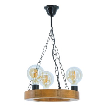 Hanglamp aan een ketting IOS 3xE27/60W/230V diameter 30 cm beuken - FSC gecertificeerd