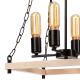 Hanglamp aan een ketting JASPER 4xE27/60W/230V beuken/beige