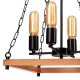 Hanglamp aan een ketting JASPER 4xE27/60W/230V beuken/bruin