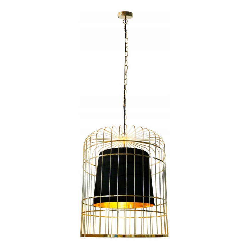 Hanglamp aan een ketting LONGIS 2xE27/60W/230V diameter 60 cm goud/zwart