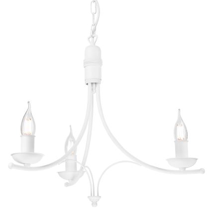 Hanglamp aan een ketting LUCY 3xE14/60W/230V wit