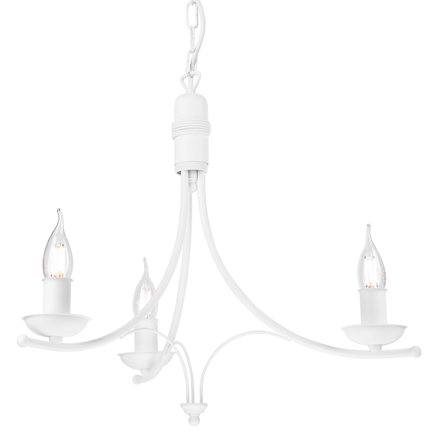Hanglamp aan een ketting LUCY 3xE14/60W/230V wit