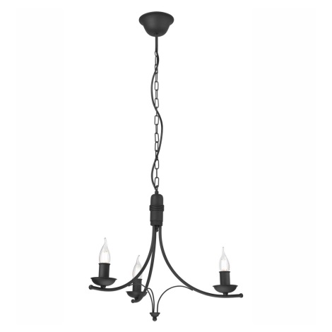 Hanglamp aan een ketting LUCY 3xE14/60W/230V zwart