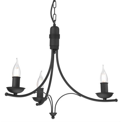 Hanglamp aan een ketting LUCY 3xE14/60W/230V zwart