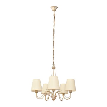 Hanglamp aan een ketting MALBO 5xE27/15W/230V beige