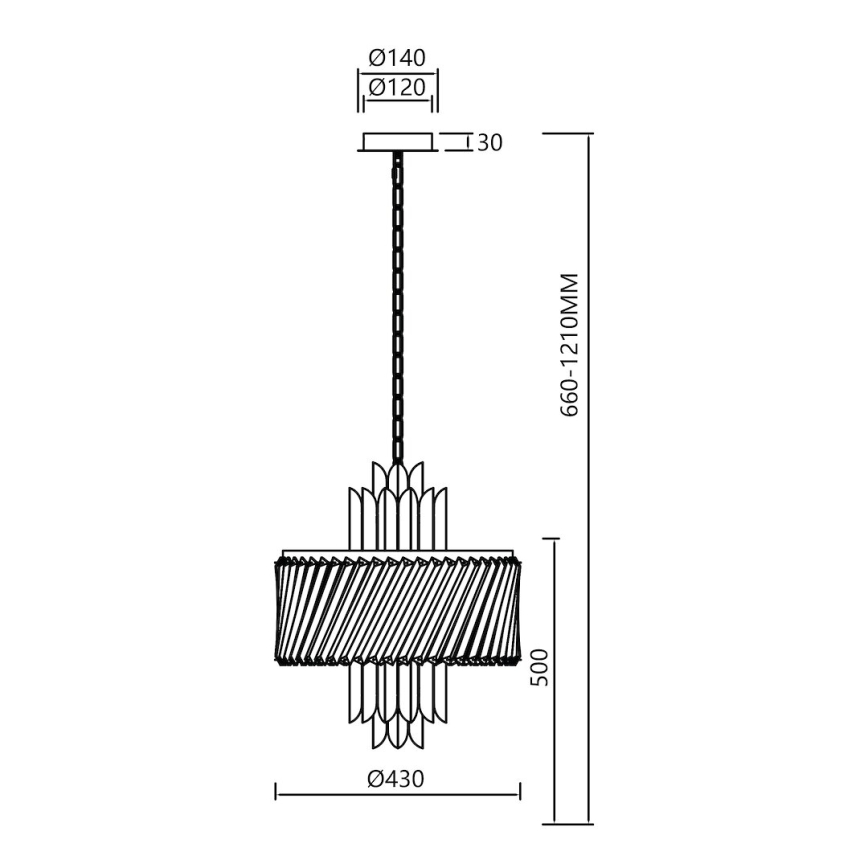 Hanglamp aan een ketting MARGOT 6xE14/40W/230V diameter 43 cm goud