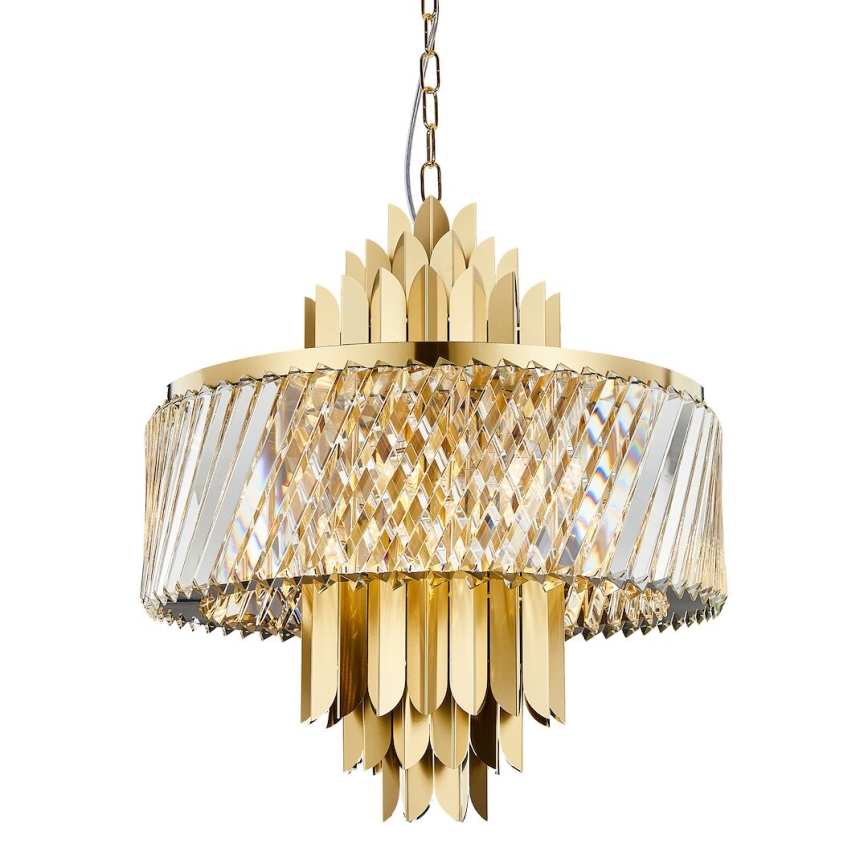 Hanglamp aan een ketting MARGOT 9xE14/40W/230V diameter 55 cm goud