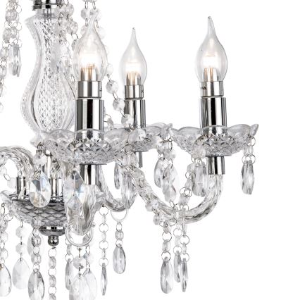 Hanglamp aan een ketting MARIE 5xE14/40W/230V glanzend chroom