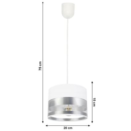 Hanglamp aan een ketting  MILO 1xE27/60W/230V zilver