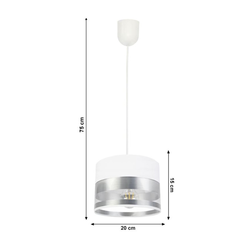 Hanglamp aan een ketting  MILO 1xE27/60W/230V zilver