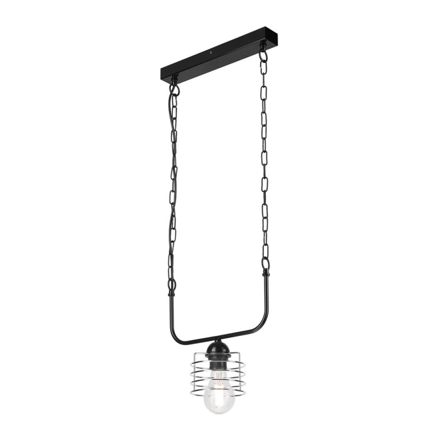 Hanglamp aan een ketting MORGAN 1xE27/60W/230V zwart/chroom