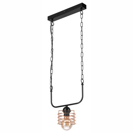 Hanglamp aan een ketting MORGAN 1xE27/60W/230V zwart/koper