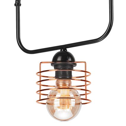 Hanglamp aan een ketting MORGAN 1xE27/60W/230V zwart/koper