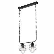 Hanglamp aan een ketting MORGAN 2xE27/60W/230V zwart/chroom