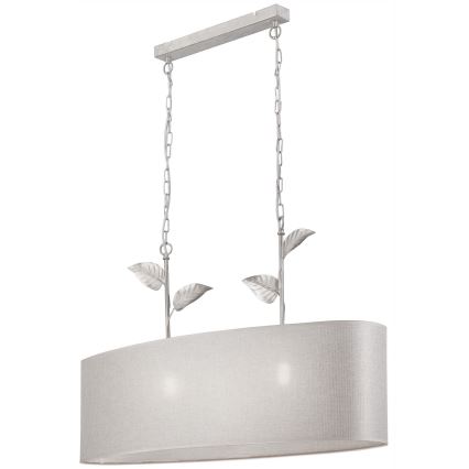 Hanglamp aan een ketting NOEMI 2xE27/60W/230V zilver