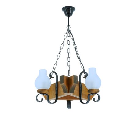 Hanglamp aan een ketting QUEEN 3xE14/40W/230V beuken - FSC gecertificeerd