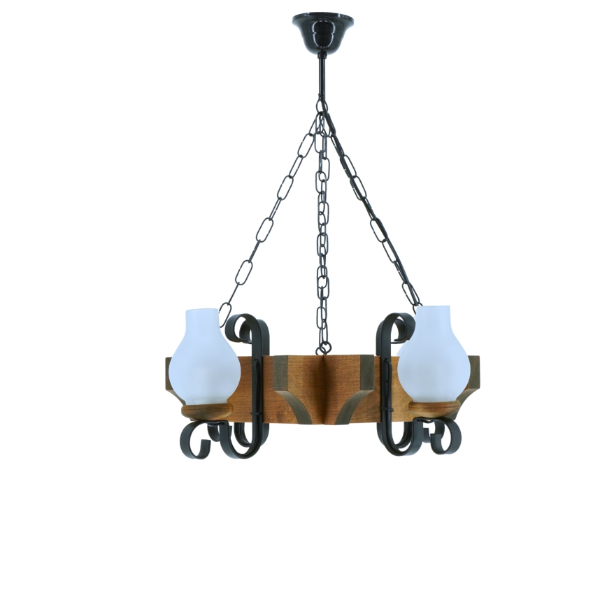 Hanglamp aan een ketting QUEEN 4xE14/40W/230V beuken - FSC gecertificeerd