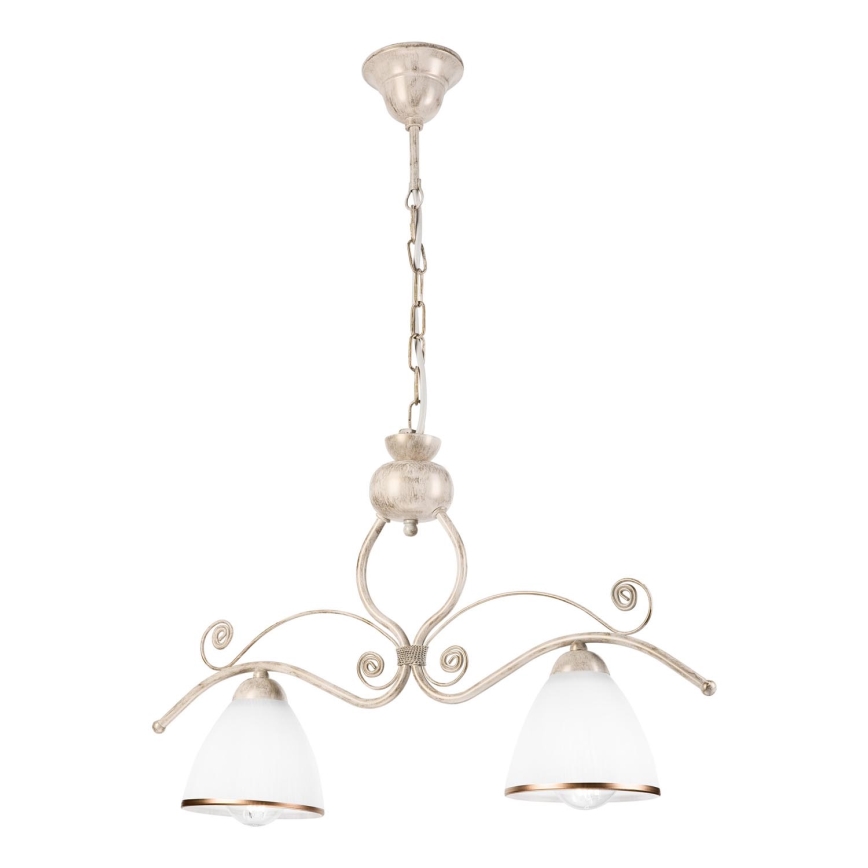 Hanglamp aan een ketting RETRO 2xE27/60W/230V goud/patina