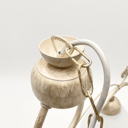 Hanglamp aan een ketting RETRO 2xE27/60W/230V goud/patina