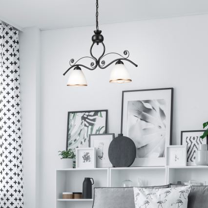 Hanglamp aan een ketting RETRO 2xE27/60W/230V zwart