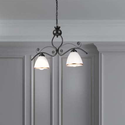 Hanglamp aan een ketting RETRO 2xE27/60W/230V zwart