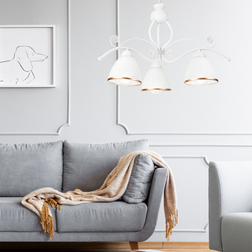 Hanglamp aan een ketting RETRO II 3xE27/60W/230V wit