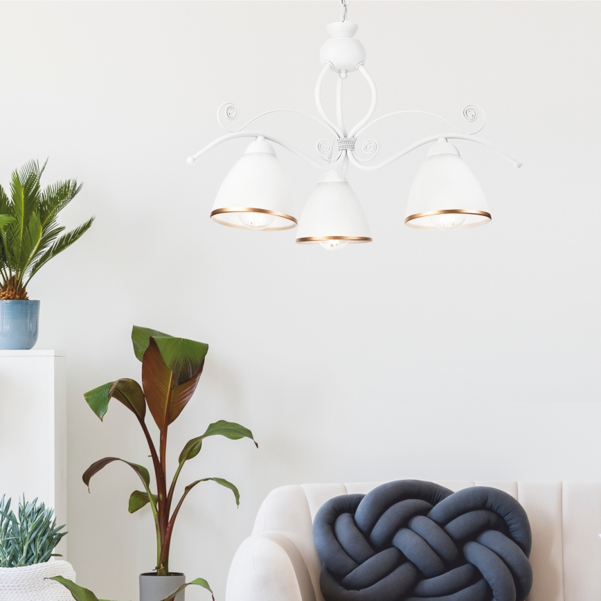 Hanglamp aan een ketting RETRO II 3xE27/60W/230V wit