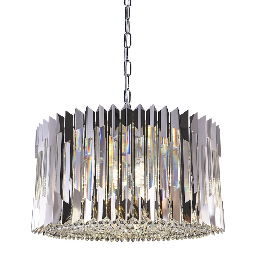 Hanglamp aan een ketting RITZ 12xE14/40W/230V diameter 54 cm glanzend chroom