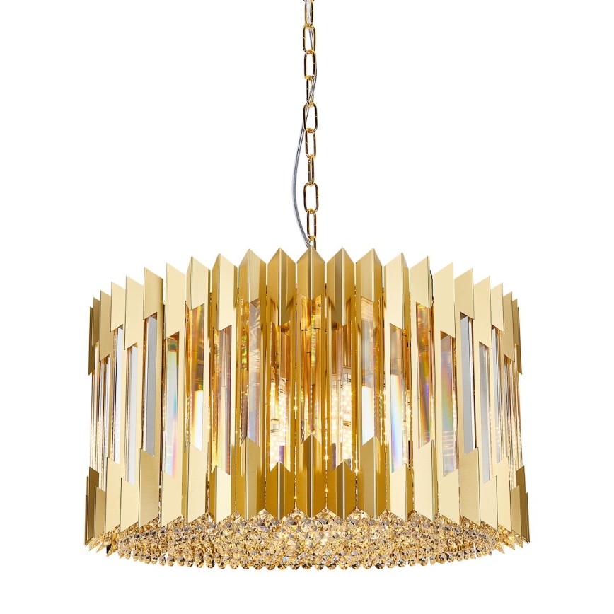 Hanglamp aan een ketting RITZ 12xE14/40W/230V diameter 54 cm goud